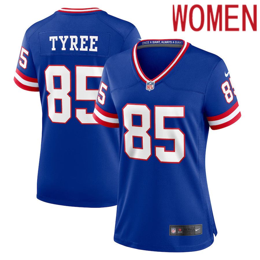 Women New York Giants #85 David Tyree Nike Royal Classic Retired Player Game NFL Jersey->women nfl jersey->Women Jersey